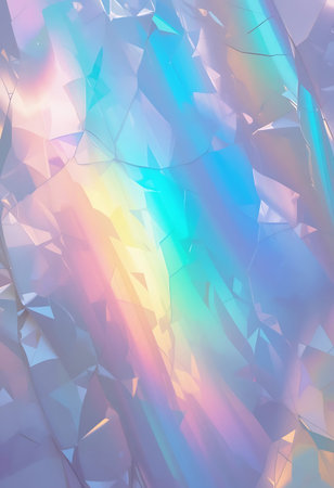abstract background of crystal in rainbow colors, 3d render illustrationの写真素材
