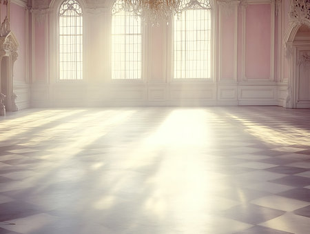 Interior of an old palace, toned image, 3d renderの写真素材