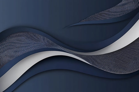 Abstract blue background with wavy lines. Vector illustration for your design