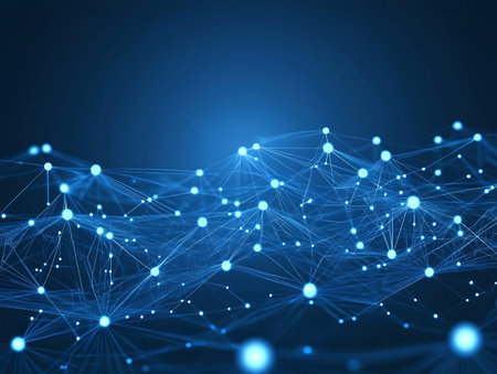 3d rendering of abstract technology background with connecting dots and lines. Network concept