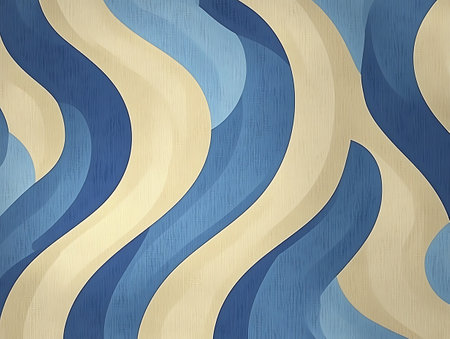 Seamless blue and beige background with waves. Vector illustration.の写真素材