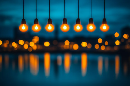 Light bulb and bokeh background, Lighting decorate the building.の写真素材