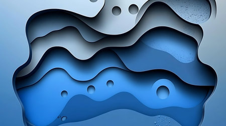 3D abstract paper art style, design layout for business presentations, flyers, posters,...