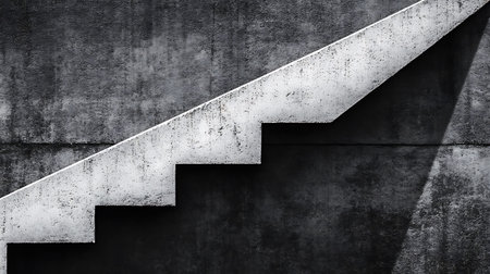 Staircase on concrete wall background. 3d render illustration.