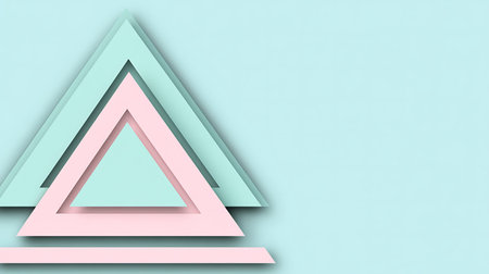 3d rendering of pink and blue triangle shapes on a blue background