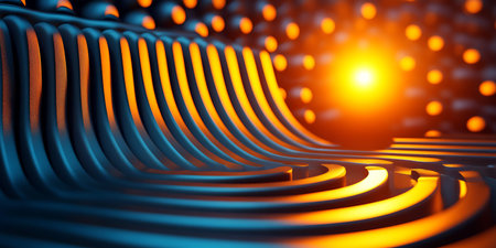 3d rendering of abstract technology background. Hi-tech circuit board