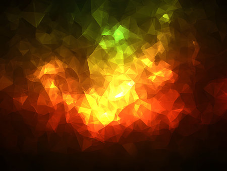 Abstract polygonal background. Vector illustration. Yellow, orange, green colors.
