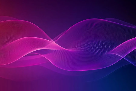 Abstract background with purple and blue wave lines. Vector abstract background.