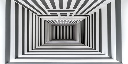 Abstract modern architecture background, empty open space interior. 3D renderingの写真素材