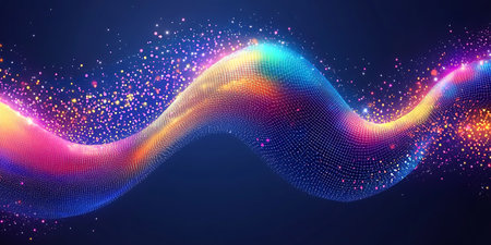 Futuristic technology wave background. Vector illustration for your design.の写真素材