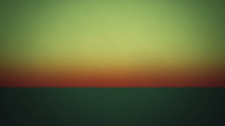 Sunset over the field. Green and red colors. Vector illustrationの写真素材