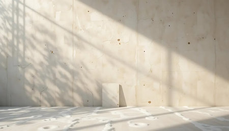 Empty room with light and shadow on the wall. 3d renderingの写真素材