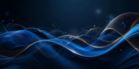 Abstract blue wave background. 3d rendering, 3d illustration.