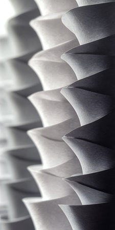 Close-up of a stack of paper envelopes in a rowの写真素材
