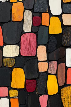 colorful tiles background, close up of colorful tiles wall