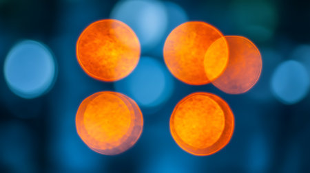 Abstract circular bokeh background, defocused lights, abstract backgroundの写真素材
