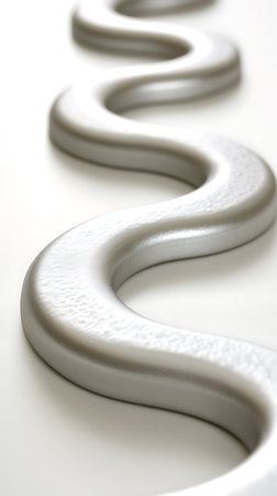 Close up shot of white plastic tube on white background with copy spaceの写真素材