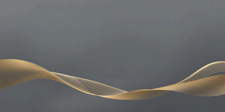 Abstract gold wave on grey background. 3d rendering. Computer digital drawing.の写真素材