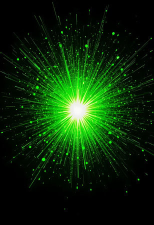Green laser rays on a black background. Vector illustration. Eps 10の写真素材