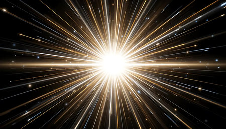 star with lens flare and bokeh effect. abstract light backgroundの写真素材