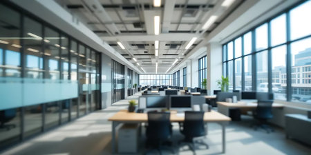 Interior of modern office. Blurred background. 3d renderingの写真素材