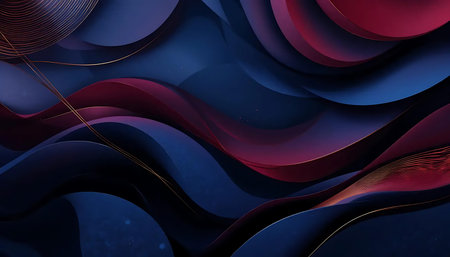 abstract 3d illustration of multicolored waves on dark background