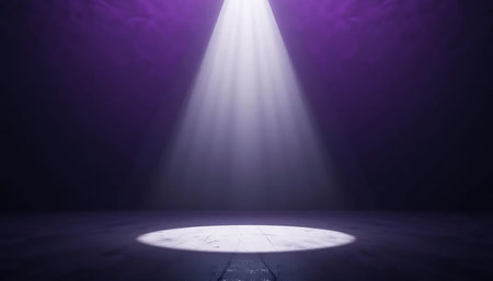 Empty stage with spotlights, stage background. 3D rendering.