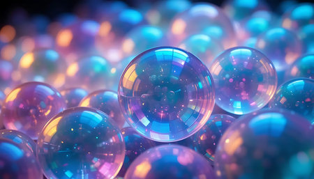 3d illustration of abstract background with bokeh defocused lightsの写真素材