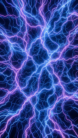 Lightning storm lightning abstract background, 3D illustration of electric lightning