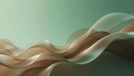 Abstract 3d illustration of wavy flowing fabric. Smooth elegant background.