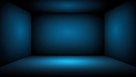 Empty blue studio room background. Vector illustration for your graphic design.の写真素材