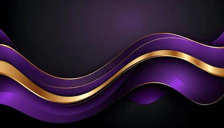 Luxury purple and golden wave corporate background. Vector graphic designの写真素材