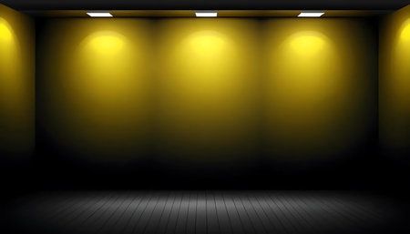 Empty room with lighting and spotlights. Vector illustration for your designの写真素材