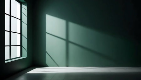 Empty room with window and sunlight. Mock up, 3D Renderingの写真素材