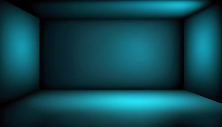 Blue gradient abstract background. Empty room with lighting. Vector illustration.の写真素材