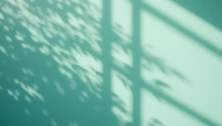 Abstract background of shadows on a green wall. Shadows on the wall.の写真素材