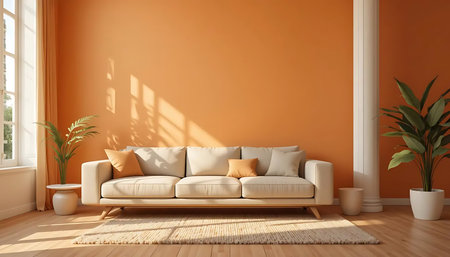 interior with sofa. 3d rendered illustration. Living room.の写真素材