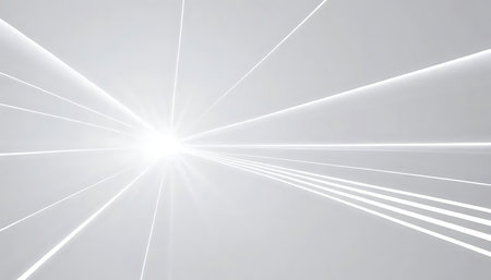 Abstract white background with lines and light rays. 3d render illustrationの写真素材