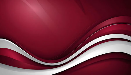 Red and white wavy abstract background. Vector brochure designの写真素材