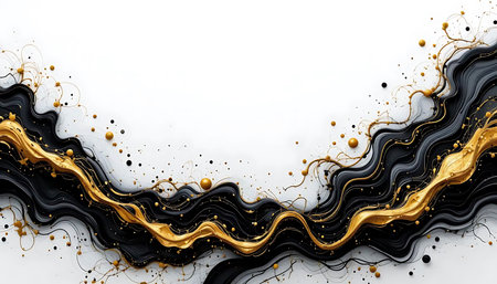 Black and gold marble background. 3d rendering, 3d illustration.の写真素材