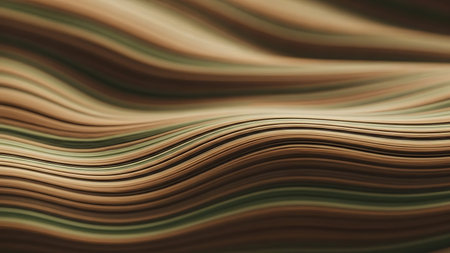 abstract background with lines and waves in brown and beige colors