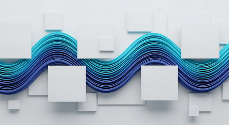Abstract 3d rendering of wavy background. Creative design concept.