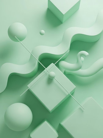 Abstract background with geometric shapes, 3d render, digital illustration.