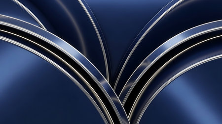 abstract blue background with some smooth lines in it (3d render)の写真素材