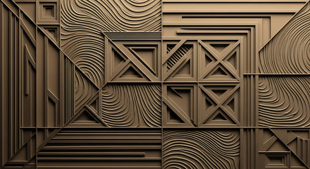 3d render of abstract geometric background with embossed pattern.