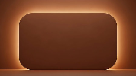 3d rendering of empty brown podium on brown background. Mock up