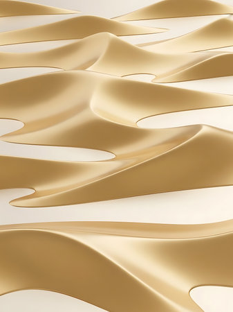 Abstract background. 3d rendering 3d illustration. Golden waves.の写真素材