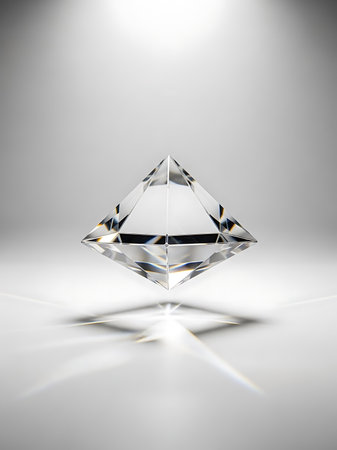 diamond on a white background, studio shot, 3d renderの写真素材