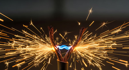 Golden leaves on brown background with space for text. Vector illustration.の写真素材