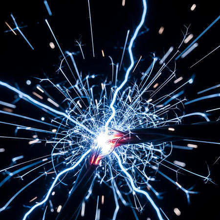 Electricity sparks fly in the air. The concept of energy.
